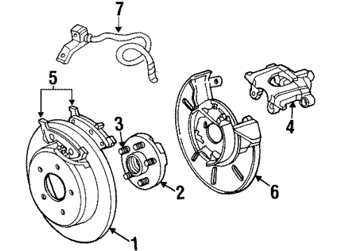 1999 Dodge Grand Caravan Brake Components, Brakes Diagram 2 - Thumbnail