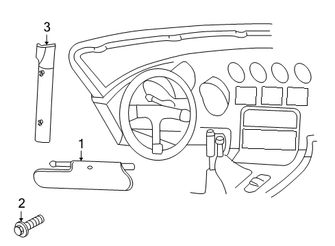 2003 Dodge Viper Interior Trim - Roof Diagram