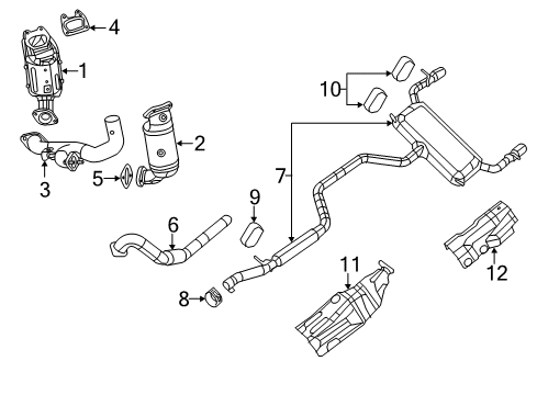 2012 Chrysler 200 Exhaust Components Diagram 1 - Thumbnail