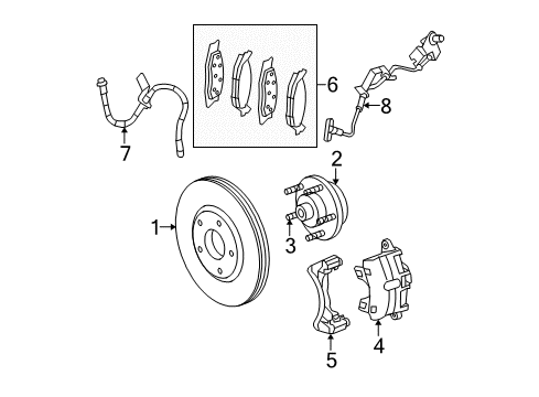 2007 Chrysler Sebring Brake Components Diagram