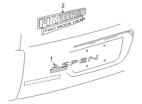 2009 Chrysler Aspen Exterior Trim - Lift Gate Diagram