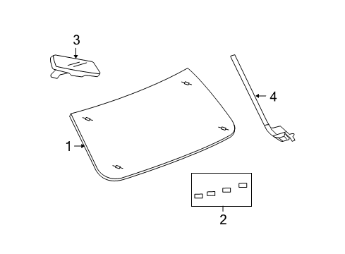 2009 Jeep Liberty Windshield Glass, Reveal Moldings Diagram