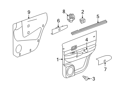 2009 Dodge Durango Rear Door Diagram 3 - Thumbnail