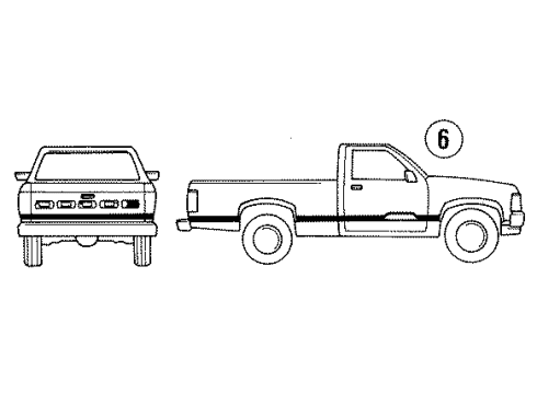 1992 Dodge Dakota Stripe Tape Diagram 3 - Thumbnail