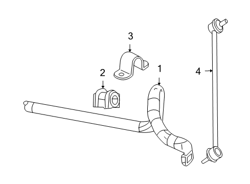 2009 Jeep Compass Stabilizer Bar & Components - Front Diagram