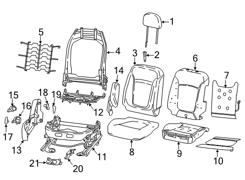 2019 Jeep Compass Passenger Seat Components Diagram