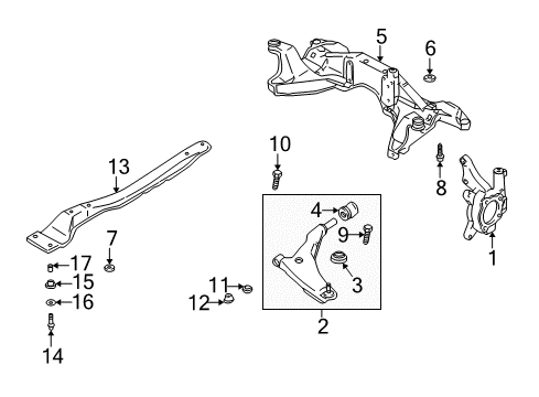 2002 Chrysler Sebring Front Suspension, Control Arm Diagram 2 - Thumbnail