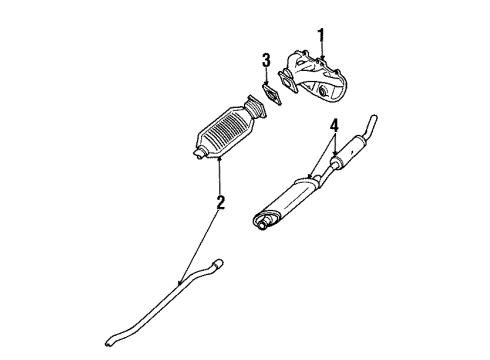 1998 Dodge Caravan Exhaust Components Diagram 1 - Thumbnail