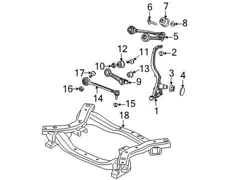 2006 Dodge Magnum Front Suspension Components, Lower Control Arm, Upper Control Arm, Stabilizer Bar Diagram