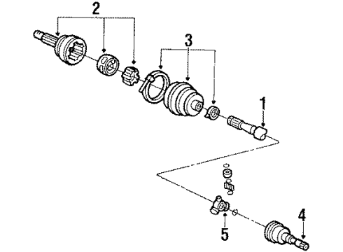 1988 Dodge Dynasty Axle Shaft - Front Diagram