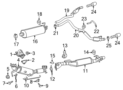 2019 Ram 1500 Classic Exhaust Components Diagram 1 - Thumbnail