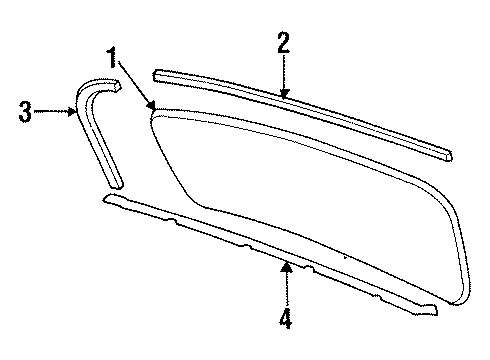 1987 Chrysler New Yorker Back Glass, Reveal Moldings Diagram