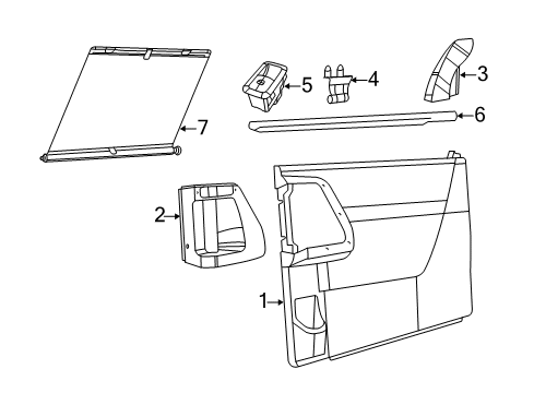 2019 Dodge Grand Caravan Interior Trim - Side Loading Door Diagram