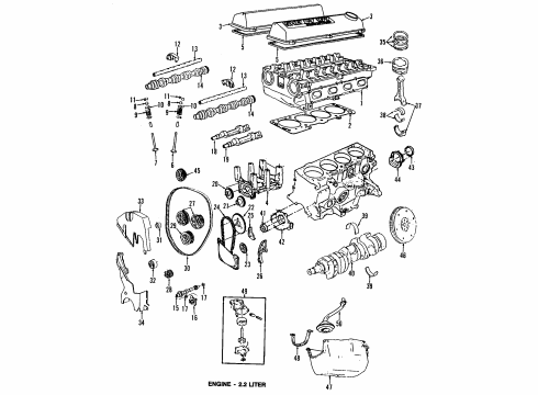 1991 Dodge Spirit Engine Parts & Mounts, Timing, Lubrication System Diagram 3 - Thumbnail