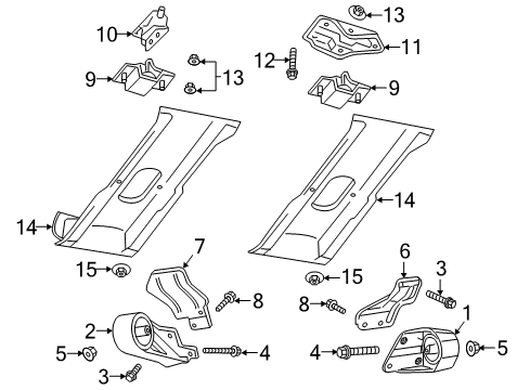 1999 Dodge Dakota Engine & Trans Mounting Diagram