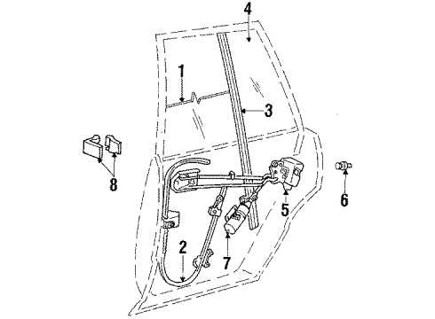 1988 Dodge 600 Door & Components Diagram
