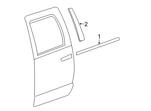 2017 Ram 3500 Exterior Trim - Rear Door Diagram