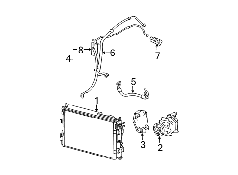 2006 Chrysler Sebring A/C Condenser, Compressor & Lines Diagram 1 - Thumbnail