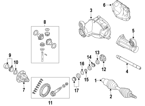 2009 Jeep Grand Cherokee Front Axle, Axle Shafts & Joints, Differential, Drive Axles, Propeller Shaft Diagram