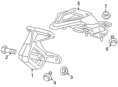 2011 Ram Dakota Engine & Trans Mounting Diagram
