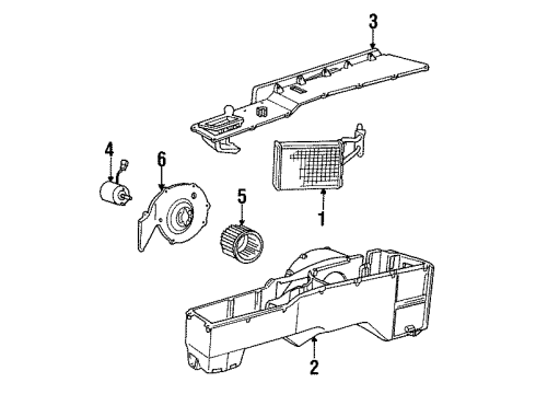1992 Dodge Ramcharger Blower Motor & Fan Diagram