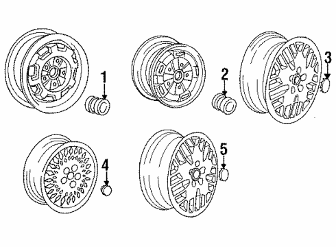 1991 Chrysler Town & Country Wheel Covers & Trim Diagram 1 - Thumbnail