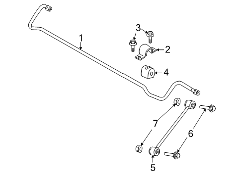 2010 Chrysler 300 Rear Suspension Components, Lower Control Arm, Stabilizer Bar Diagram 3 - Thumbnail