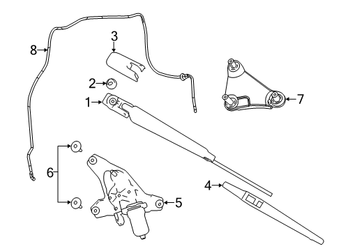 2017 Dodge Durango Lift Gate - Wiper & Washer Components Diagram