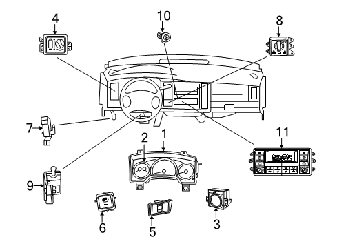 2009 Chrysler Aspen A/C & Heater Control Units Diagram