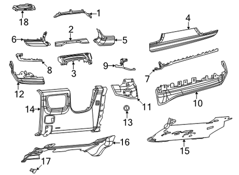 2023 Jeep Grand Cherokee L Cluster & Switches, Instrument Panel Diagram 3 - Thumbnail