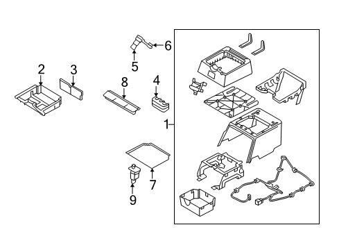 2009 Dodge Ram 3500 Front Console, Rear Console Diagram 6 - Thumbnail