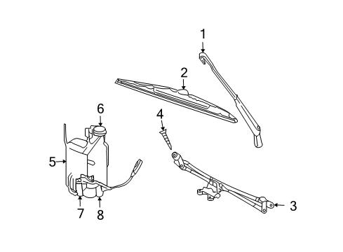 2008 Dodge Ram 2500 Wiper & Washer Components Diagram
