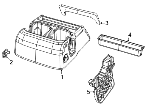 2021 Jeep Grand Cherokee L Front Console, Rear Console Diagram 3 - Thumbnail