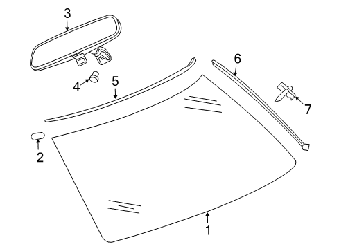 2010 Chrysler 300 Windshield Glass, Reveal Moldings Diagram