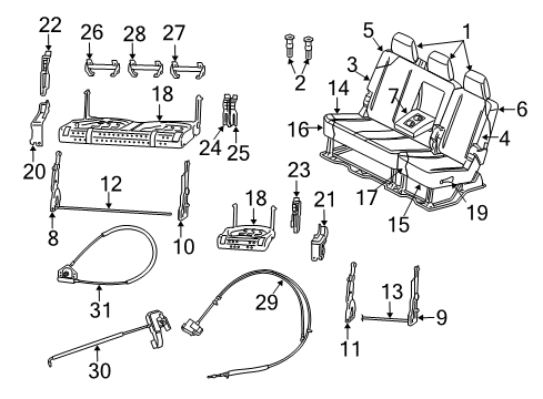 2010 Dodge Ram 2500 Rear Seat Components Diagram