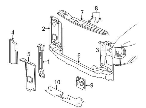 2002 Dodge Ram 2500 Van Radiator Support Diagram