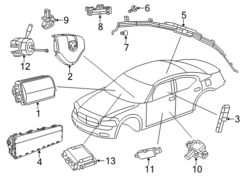 2022 Dodge Charger Air Bag Components Diagram