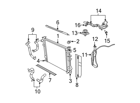 2010 Dodge Grand Caravan Radiator & Components Diagram 3 - Thumbnail