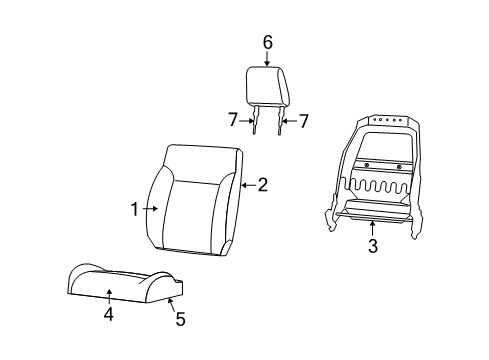 2008 Jeep Liberty Front Seat Components Diagram 1 - Thumbnail