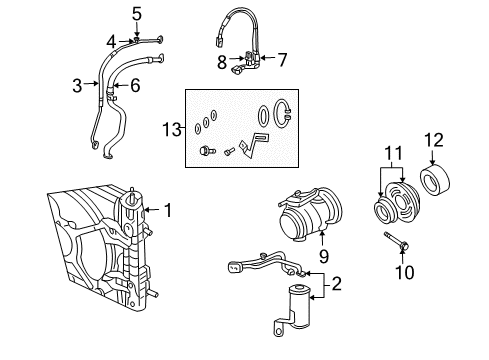 2003 Chrysler PT Cruiser A/C Condenser, Compressor & Lines Diagram