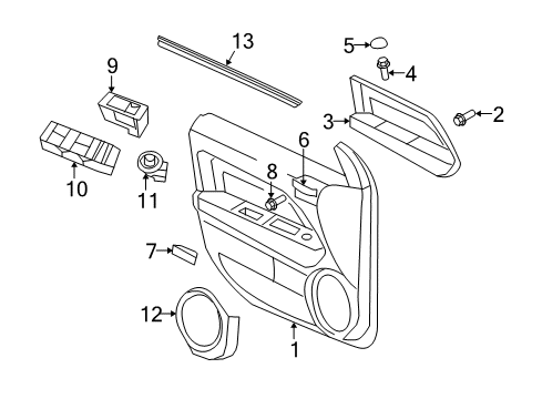 2009 Jeep Compass Interior Trim - Front Door Diagram