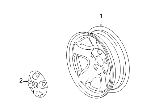 2008 Dodge Ram 1500 Wheels, Covers & Trim Diagram
