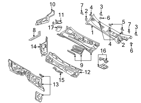 2003 Dodge Durango Cowl Diagram