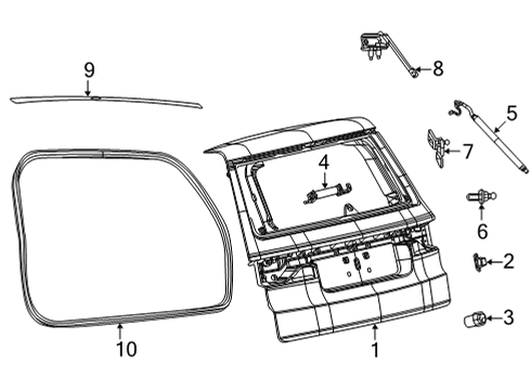 2025 Jeep Wagoneer L Gate & Hardware Diagram