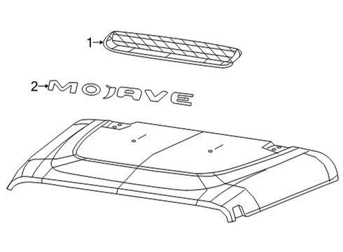 2025 Jeep Gladiator Exterior Trim - Hood Diagram 2 - Thumbnail