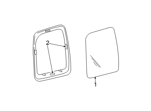 2003 Jeep Liberty Quarter Panel - Glass & Hardware Diagram