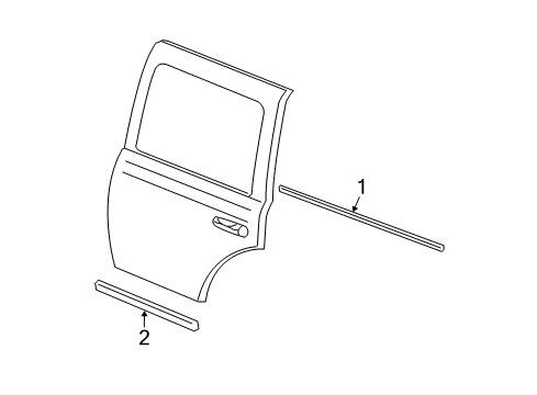 2005 Dodge Durango Exterior Trim - Rear Door Diagram