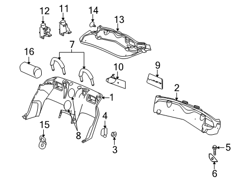 2008 Dodge Viper Interior Trim - Rear Body Diagram