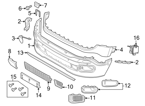 2018 Jeep Renegade Front Bumper & Components Diagram 1 - Thumbnail