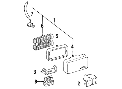 1992 Jeep Wrangler Chassis Electrical - Fog Lamps Diagram